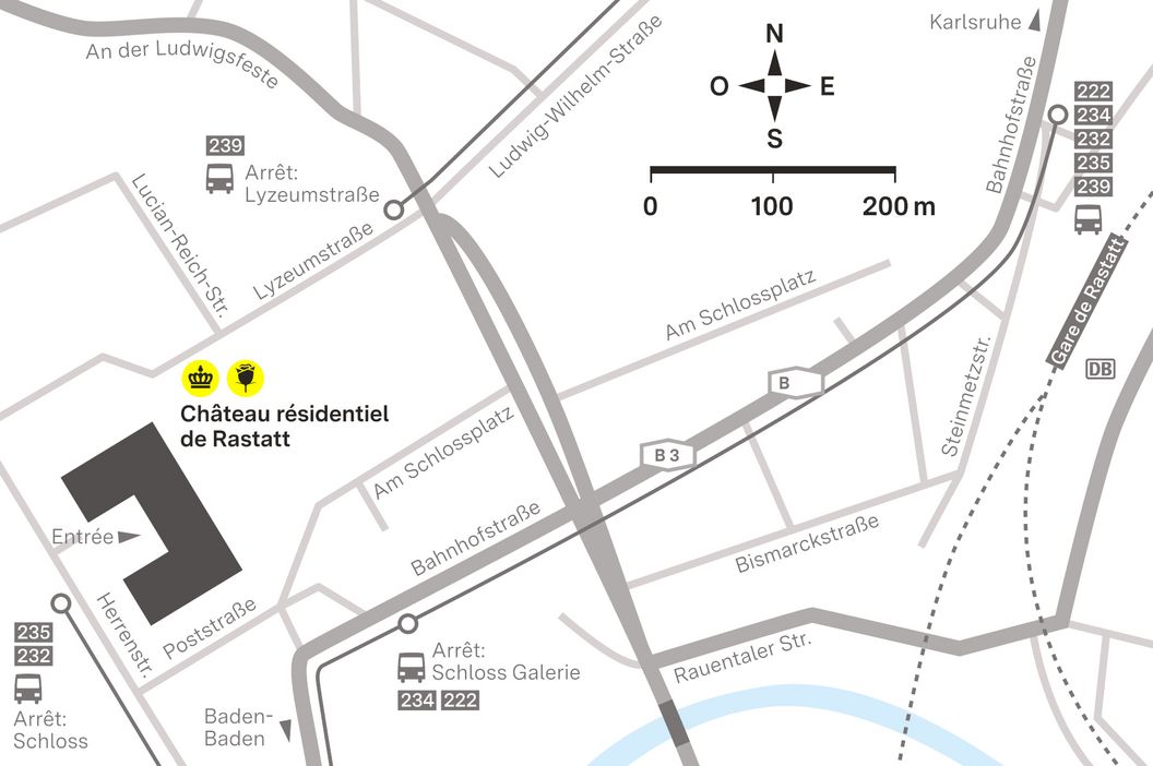 CHÂTEAU RÉSIDENTIEL DE RASTATT, Visuel des Staatliche Schlösser und Gärten Baden-Württemberg, Illustration JUNG:Kommunikation